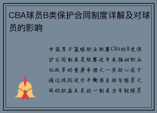 CBA球员B类保护合同制度详解及对球员的影响